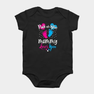 Cute Baby Shower Pink or Blue Mommy Loves You Baby Bodysuit